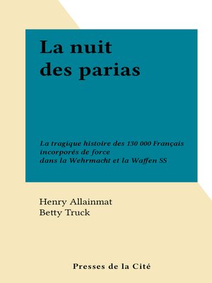 cover image of La nuit des parias